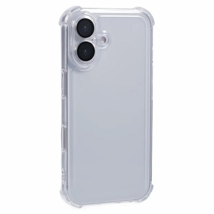 For iPhone 16 Plus Case Electroplating Clear TPU Phone Cover with Lens Film - Silver