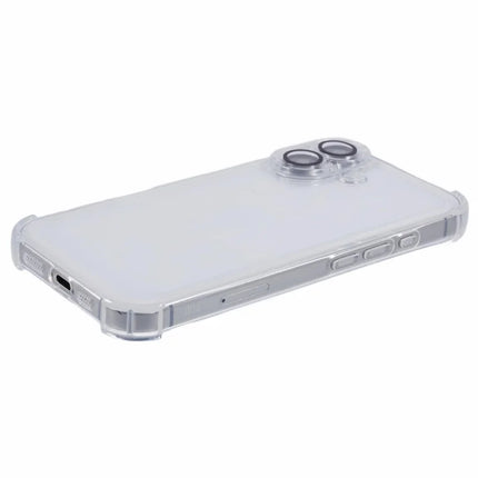For iPhone 16 Plus Case Electroplating Clear TPU Phone Cover with Lens Film