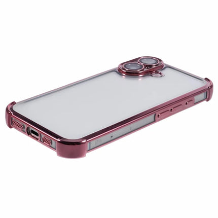 For iPhone 16 Plus Case Electroplating Clear TPU Phone Cover with Lens Film