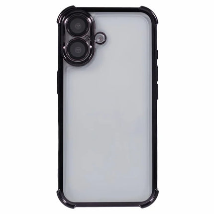 For iPhone 16 Plus Case Electroplating Clear TPU Phone Cover with Lens Film