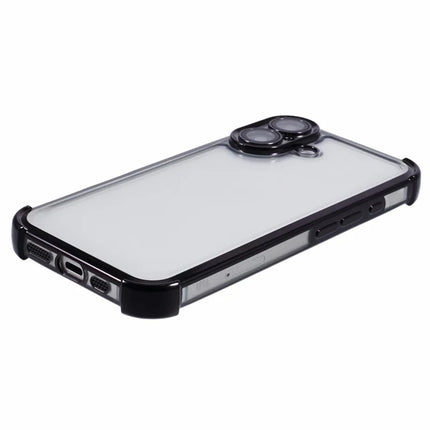 For iPhone 16 Plus Case Electroplating Clear TPU Phone Cover with Lens Film