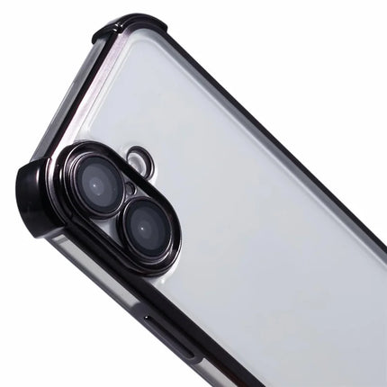 For iPhone 16 Plus Case Electroplating Clear TPU Phone Cover with Lens Film