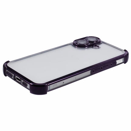 For iPhone 16 Plus Case Electroplating Clear TPU Phone Cover with Lens Film