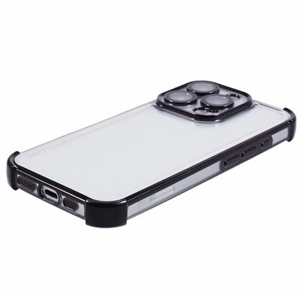 For iPhone 16 Pro Max Case Electroplating Clear TPU Phone Cover with Lens Film