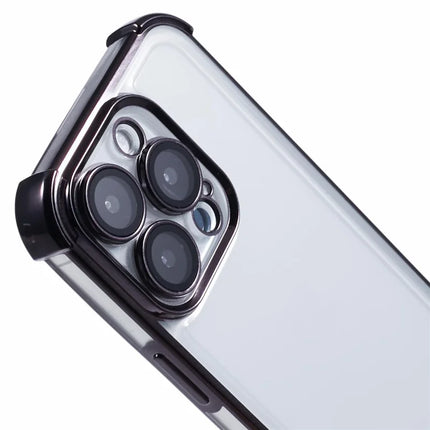 For iPhone 16 Pro Max Case Electroplating Clear TPU Phone Cover with Lens Film