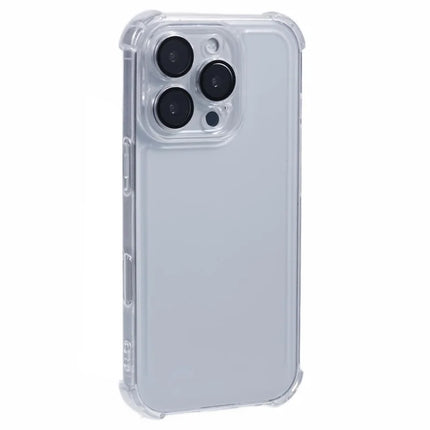 For iPhone 16 Pro Max Case Electroplating Clear TPU Phone Cover with Lens Film - Silver