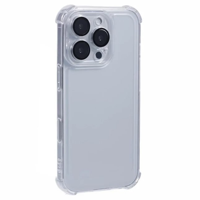 For iPhone 16 Pro Max Case Electroplating Clear TPU Phone Cover with Lens Film - Silver