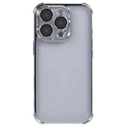 For iPhone 16 Pro Max Case Electroplating Clear TPU Phone Cover with Lens Film
