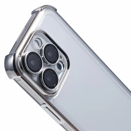 For iPhone 16 Pro Max Case Electroplating Clear TPU Phone Cover with Lens Film