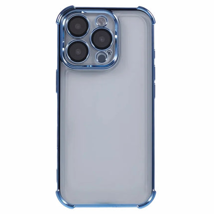 For iPhone 16 Pro Max Case Electroplating Clear TPU Phone Cover with Lens Film