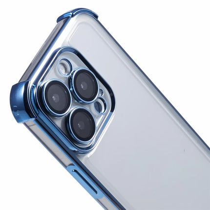 For iPhone 16 Pro Max Case Electroplating Clear TPU Phone Cover with Lens Film