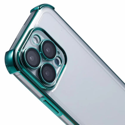 For iPhone 16 Pro Max Case Electroplating Clear TPU Phone Cover with Lens Film