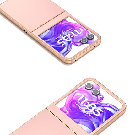 For Motorola Razr 50 5G Case Electroplating Edge PU Leather Coated PC Phone Cover