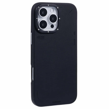 YOUNGKIT For iPhone 16 Pro Max Case Compatible with MagSafe PU Leather + PC Phone Cover - Black