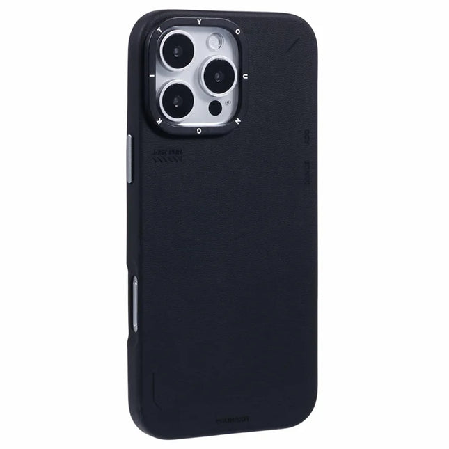 YOUNGKIT For iPhone 16 Pro Max Case Compatible with MagSafe PU Leather + PC Phone Cover - Black