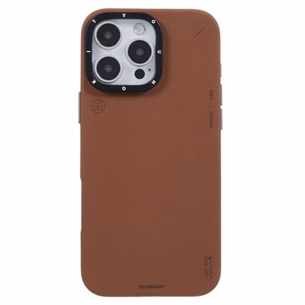 YOUNGKIT For iPhone 16 Pro Max Case Compatible with MagSafe PU Leather + PC Phone Cover