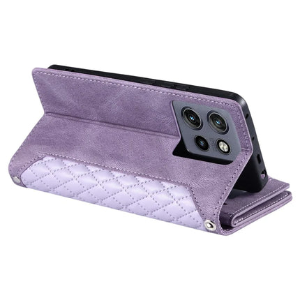 Style 005 For Motorola Edge 50 Neo 5G / Moto S50 5G / Thinkphone 25 5G Wallet Case Rhombus Stitching Line PU Leather Phone Cover
