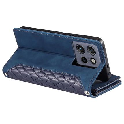 Style 005 For Motorola Edge 50 Neo 5G / Moto S50 5G / Thinkphone 25 5G Wallet Case Rhombus Stitching Line PU Leather Phone Cover