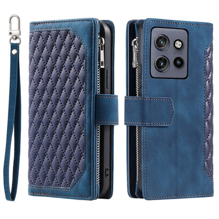 Style 005 For Motorola Edge 50 Neo 5G / Moto S50 5G / Thinkphone 25 5G Wallet Case Rhombus Stitching Line PU Leather Phone Cover