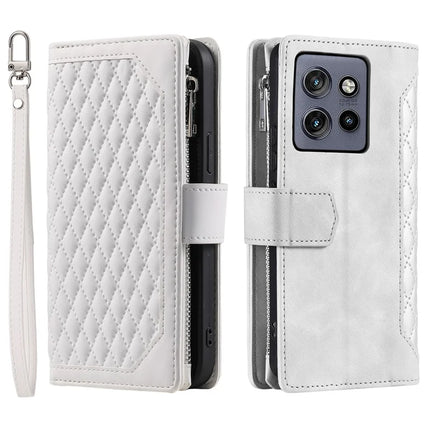 Style 005 For Motorola Edge 50 Neo 5G / Moto S50 5G / Thinkphone 25 5G Wallet Case Rhombus Stitching Line PU Leather Phone Cover