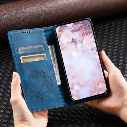 Style 010 For Motorola Moto G55 5G Case Mandala Pattern Magnetic Closing Leather Phone Cover