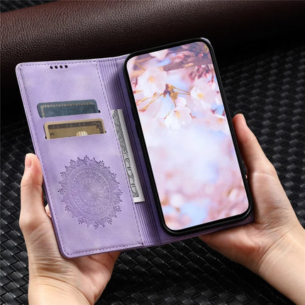 Style 010 For Motorola Moto G55 5G Case Mandala Pattern Magnetic Closing Leather Phone Cover
