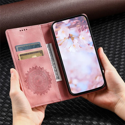 Style 010 For Motorola Moto G55 5G Case Mandala Pattern Magnetic Closing Leather Phone Cover