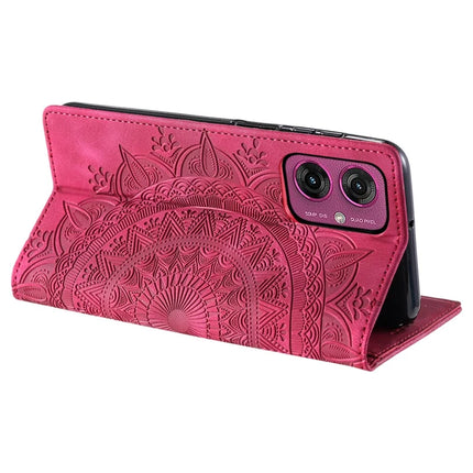Style 010 For Motorola Moto G55 5G Case Mandala Pattern Magnetic Closing Leather Phone Cover