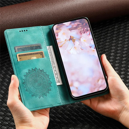 Style 010 For Motorola Moto G55 5G Case Mandala Pattern Magnetic Closing Leather Phone Cover
