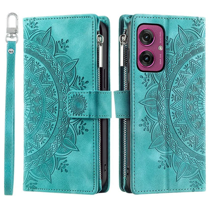 Style 006 For Motorola Moto G55 5G Wallet Case PU Leather Phone Cover Mandala Flower Pattern