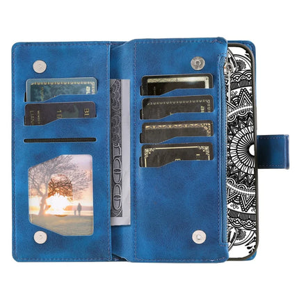 Style 006 For Motorola Moto G55 5G Wallet Case PU Leather Phone Cover Mandala Flower Pattern