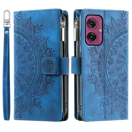 Style 006 For Motorola Moto G55 5G Wallet Case PU Leather Phone Cover Mandala Flower Pattern