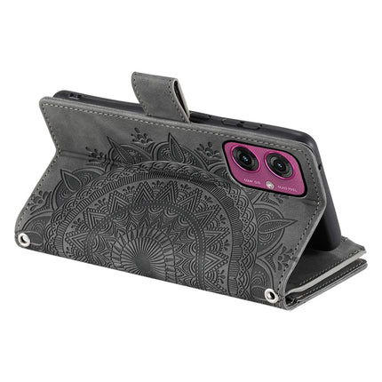 Style 006 For Motorola Moto G55 5G Wallet Case PU Leather Phone Cover Mandala Flower Pattern