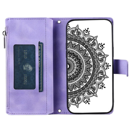Style 006 For Motorola Moto G55 5G Wallet Case PU Leather Phone Cover Mandala Flower Pattern