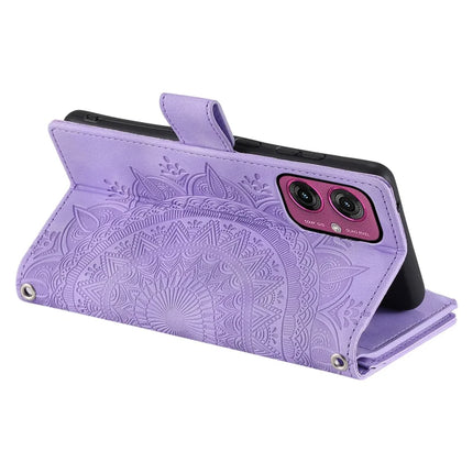 Style 006 For Motorola Moto G55 5G Wallet Case PU Leather Phone Cover Mandala Flower Pattern