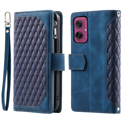 Style 005 For Motorola Moto G55 5G Wallet Case Rhombus Stitching Line PU Leather Phone Cover