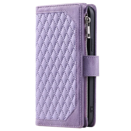 Style 005 For Motorola Moto G55 5G Wallet Case Rhombus Stitching Line PU Leather Phone Cover