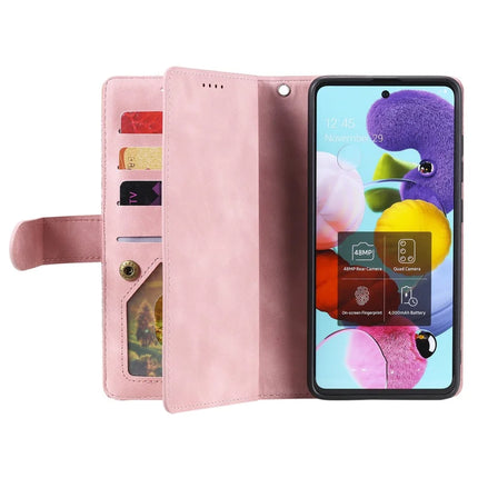 For Motorola Moto G55 5G Case PU Leather Phone Cover with Zipper Wallet 9 Card Slots