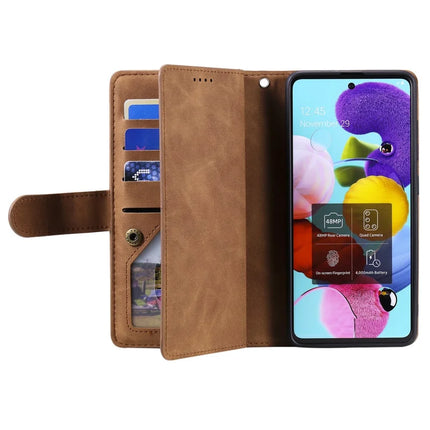 For Motorola Moto G55 5G Case PU Leather Phone Cover with Zipper Wallet 9 Card Slots