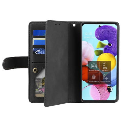For Motorola Moto G55 5G Case PU Leather Phone Cover with Zipper Wallet 9 Card Slots