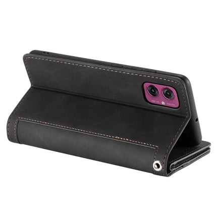 For Motorola Moto G55 5G Case PU Leather Phone Cover with Zipper Wallet 9 Card Slots