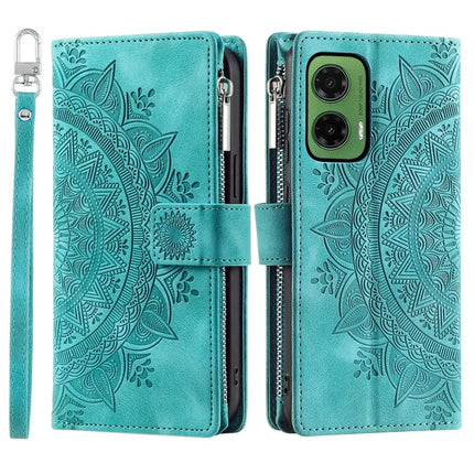 Style 006 For Motorola Moto G35 5G Wallet Case PU Leather Phone Cover Mandala Flower Pattern