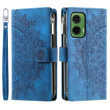 Style 006 For Motorola Moto G35 5G Wallet Case PU Leather Phone Cover Mandala Flower Pattern