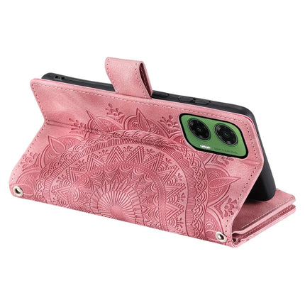 Style 006 For Motorola Moto G35 5G Wallet Case PU Leather Phone Cover Mandala Flower Pattern