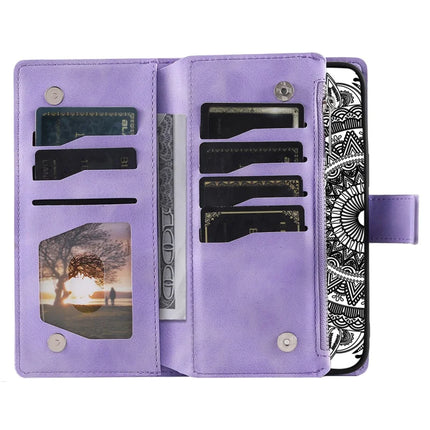 Style 006 For Motorola Moto G35 5G Wallet Case PU Leather Phone Cover Mandala Flower Pattern