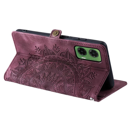 Style 016 For Motorola Moto G35 5G Case Skin Feel Totem Imprinted Wallet Leather Phone Cover