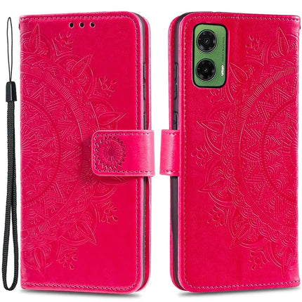 For Motorola Moto G35 5G Case Imprinted Totem PU Leather Wallet Stand Phone Cover - Rose