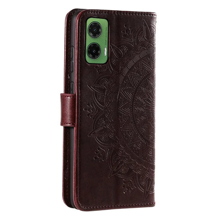 For Motorola Moto G35 5G Case Imprinted Totem PU Leather Wallet Stand Phone Cover