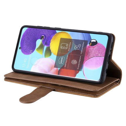 For Motorola Moto G35 5G Case PU Leather Phone Cover with Zipper Wallet 9 Card Slots