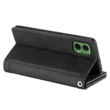 For Motorola Moto G35 5G Case PU Leather Phone Cover with Zipper Wallet 9 Card Slots